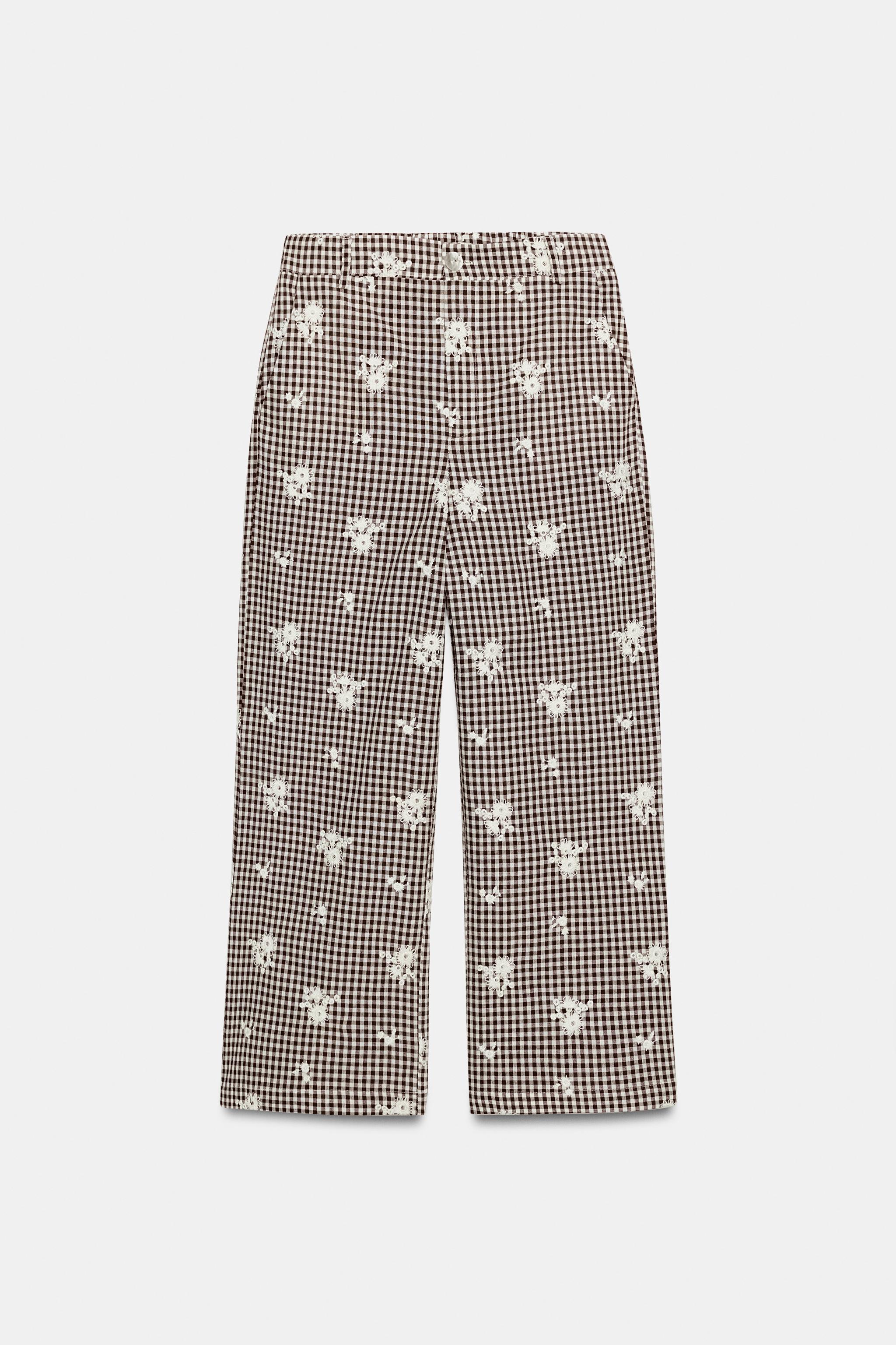 EMBROIDERED PLAID CULOTTES